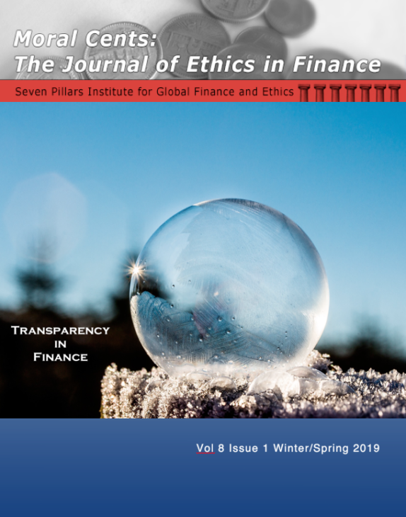 Moral Cents: The Journal of Ethics in Finance (WInter/Spring 2019)